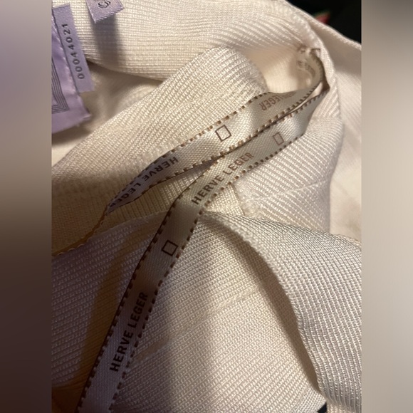 Herve Ledger Off White Bandage Mini Dress Medium Bodycon Party Cocktail - Picture 8 of 11